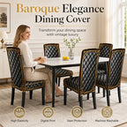 🪑Washable Stretch Chair Cover – Baroque Gilded Print High‑Density Elastic Fabric ✨