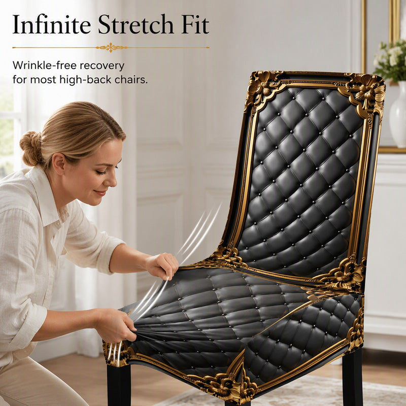 🪑Washable Stretch Chair Cover – Baroque Gilded Print High‑Density Elastic Fabric ✨