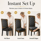 🪑Washable Stretch Chair Cover – Baroque Gilded Print High‑Density Elastic Fabric ✨