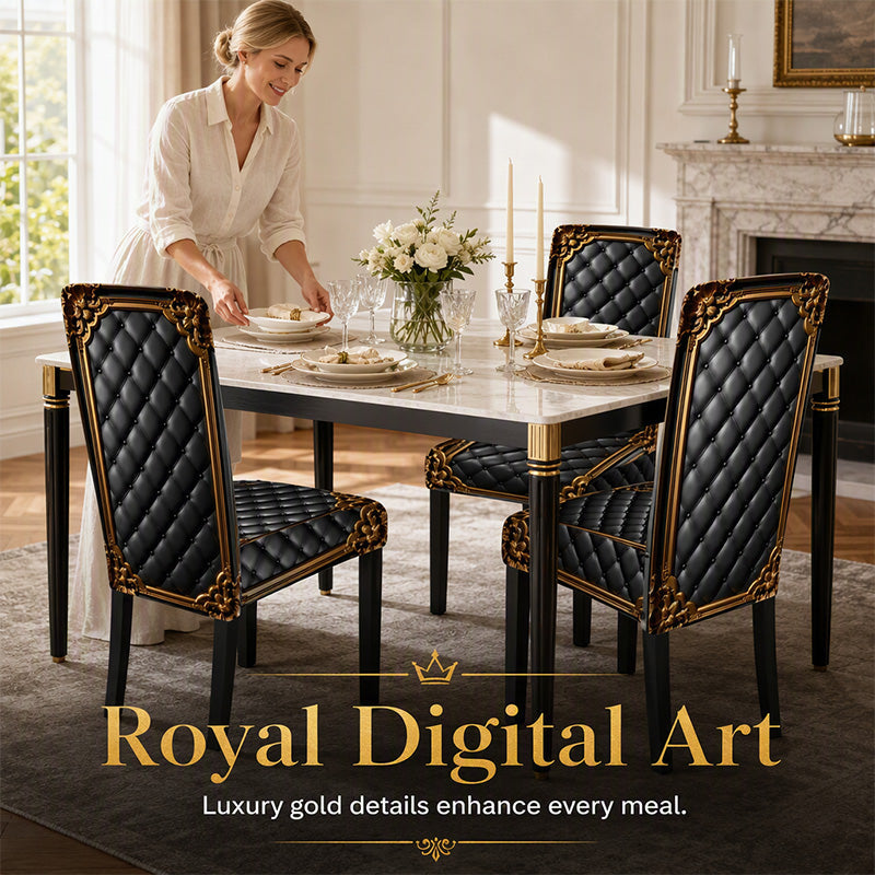 🪑Washable Stretch Chair Cover – Baroque Gilded Print High‑Density Elastic Fabric ✨