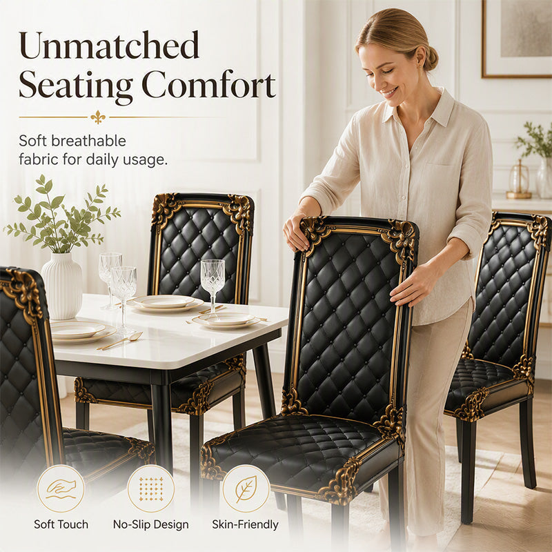 🪑Washable Stretch Chair Cover – Baroque Gilded Print High‑Density Elastic Fabric ✨