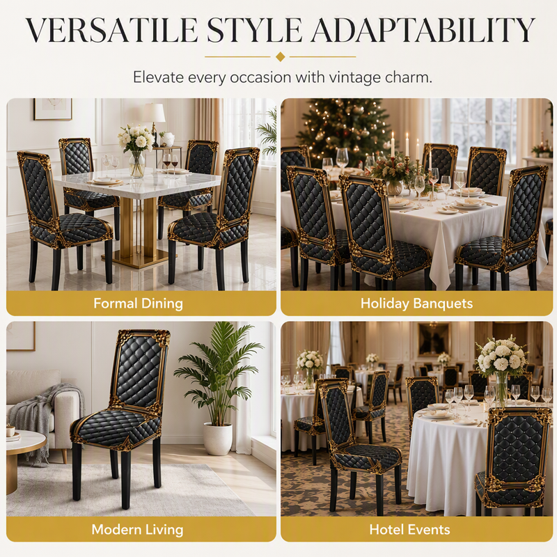 🪑Washable Stretch Chair Cover – Baroque Gilded Print High‑Density Elastic Fabric ✨